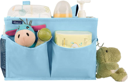 Bedside Caddy Hanging Bed Organizer Storage Bag Pocket for Bunk and Hospital Beds, College Dorm Rooms Baby Bed Rails,Camp (8 Pockets),Gray