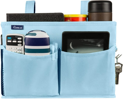 Bedside Caddy Hanging Bed Organizer Storage Bag Pocket for Bunk and Hospital Beds, College Dorm Rooms Baby Bed Rails,Camp (8 Pockets),Gray