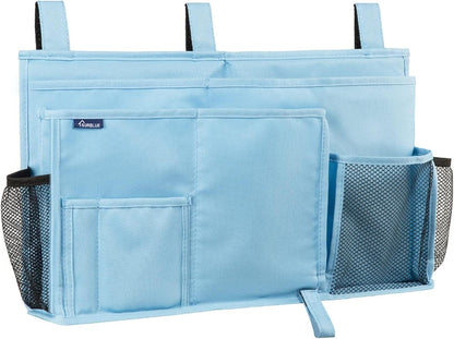 Bedside Caddy Hanging Bed Organizer Storage Bag Pocket for Bunk and Hospital Beds, College Dorm Rooms Baby Bed Rails,Camp (8 Pockets),Gray