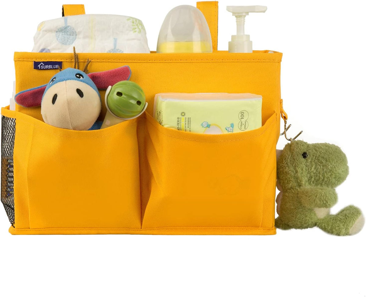 Bedside Caddy Hanging Bed Organizer Storage Bag Pocket for Bunk and Hospital Beds, College Dorm Rooms Baby Bed Rails,Camp (8 Pockets),Gray