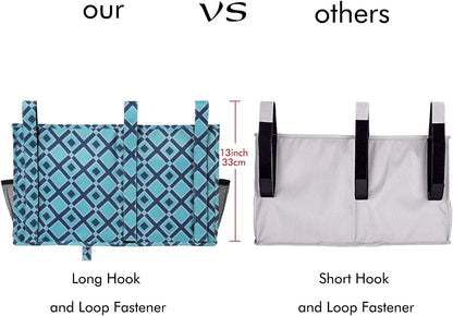 Bedside Caddy Hanging Bed Organizer Storage Bag Pocket for Bunk and Hospital Beds, College Dorm Rooms Baby Bed Rails,Camp (8 Pockets),Gray