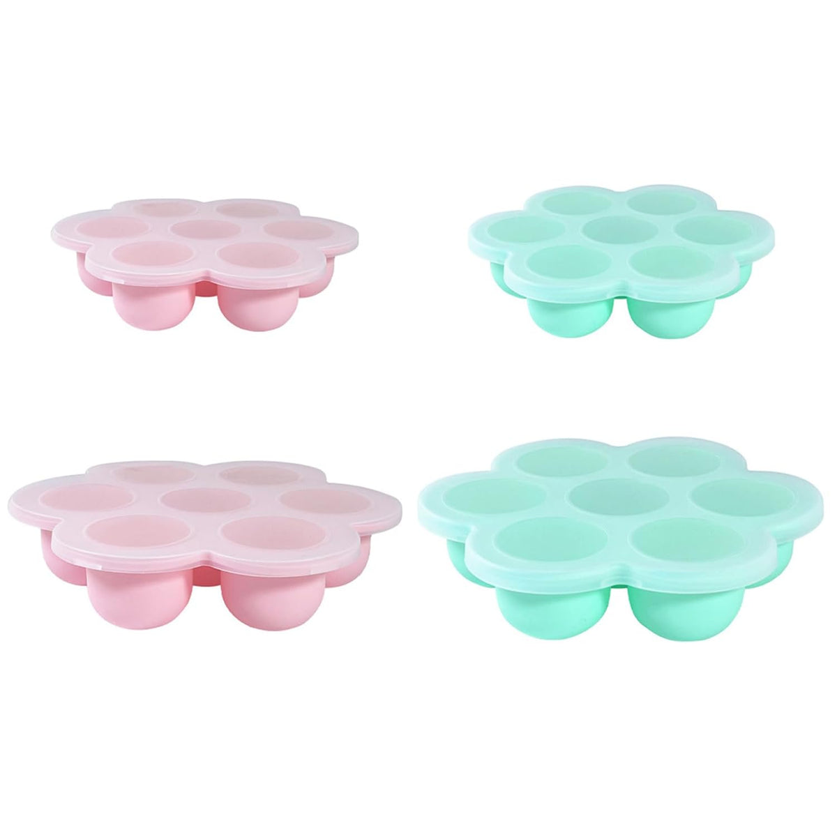 4-Pack Silicone Baby Food Freezer Tray, Ice Cube Mold for Homemade Puree & Breast Milk, Flexible Freezer Containers for Kitchen & Fridge, Baby Food Tray, Garden Décor