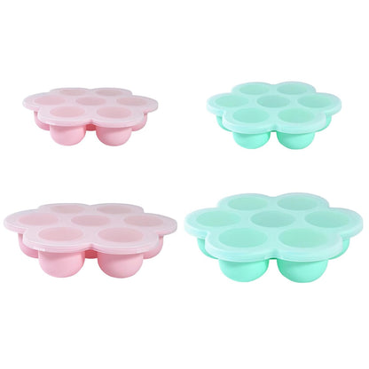 4-Pack Silicone Baby Food Freezer Tray, Ice Cube Mold for Homemade Puree & Breast Milk, Flexible Freezer Containers for Kitchen & Fridge, Baby Food Tray, Garden Décor