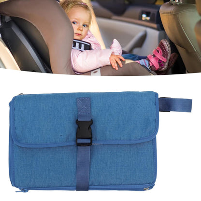 Portable Baby Diaper Changing Mat, Foldable Diaper Changing Pad with Multi Storage Pockets, Soft Skin - Friendly Oxford Cloth Travel Changing Station for On - the - Go (Grey)