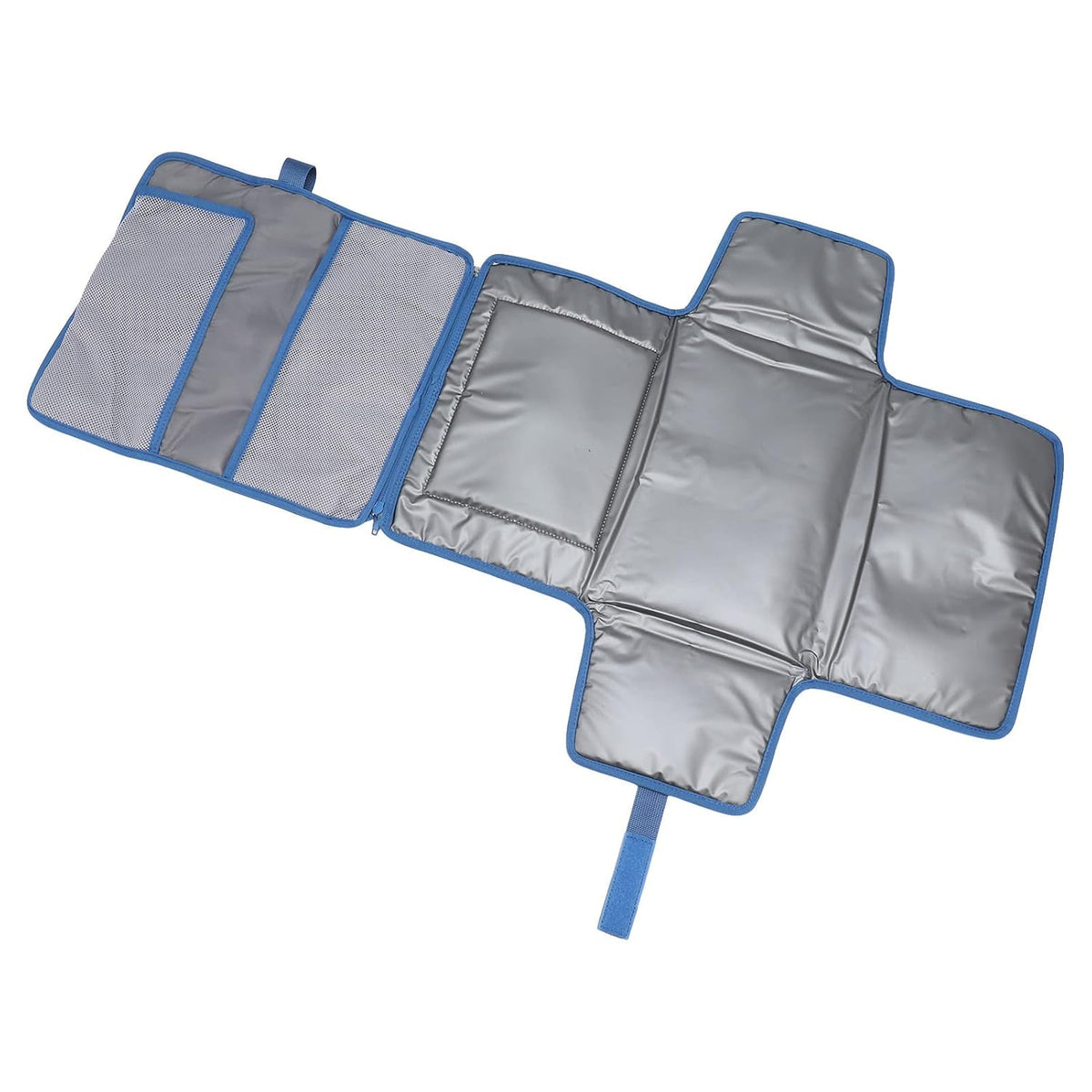 Portable Baby Diaper Changing Mat, Foldable Diaper Changing Pad with Multi Storage Pockets, Soft Skin - Friendly Oxford Cloth Travel Changing Station for On - the - Go (Grey)