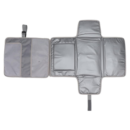 Portable Baby Diaper Changing Mat, Foldable Diaper Changing Pad with Multi Storage Pockets, Soft Skin - Friendly Oxford Cloth Travel Changing Station for On - the - Go (Grey)