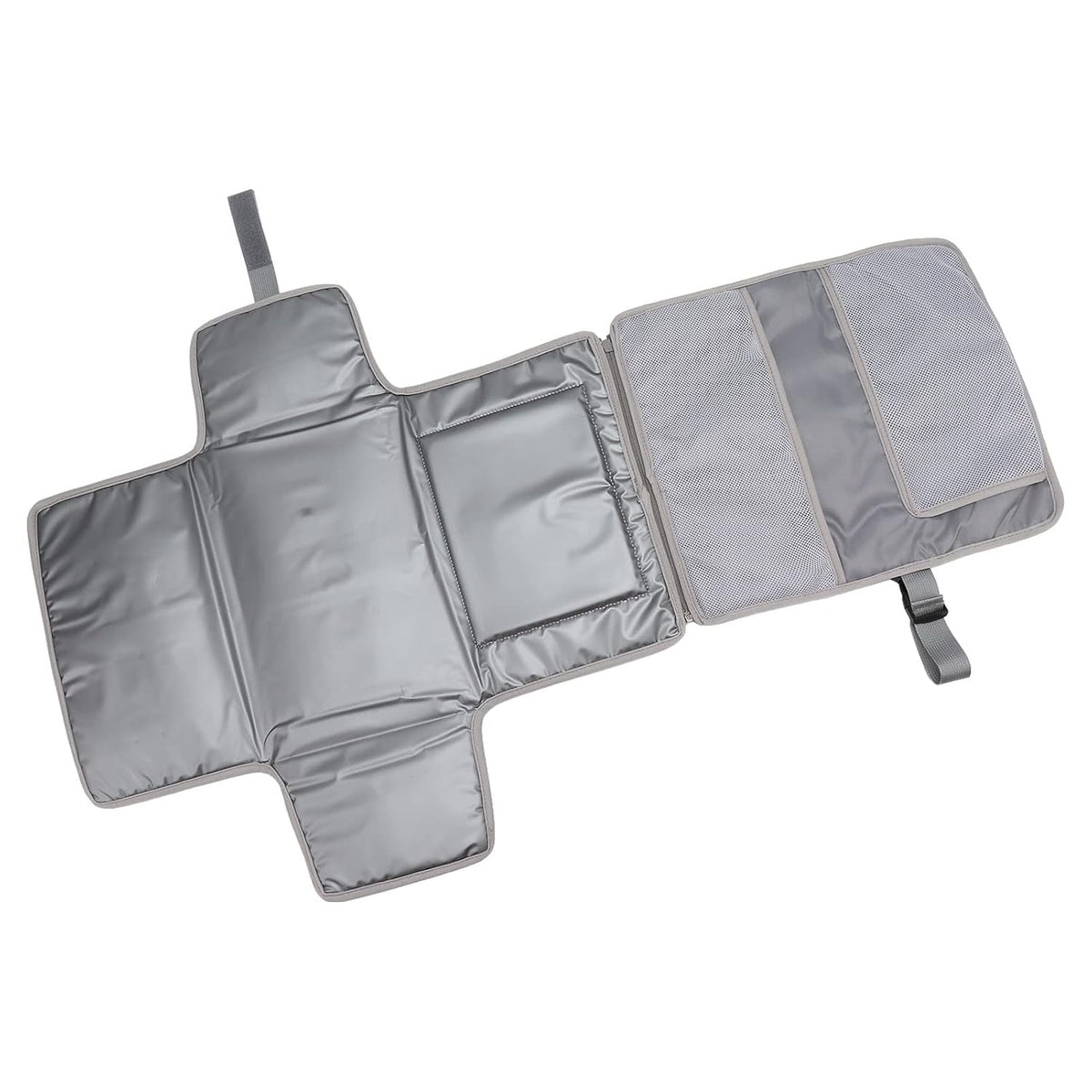 Portable Baby Diaper Changing Mat, Foldable Diaper Changing Pad with Multi Storage Pockets, Soft Skin - Friendly Oxford Cloth Travel Changing Station for On - the - Go (Grey)