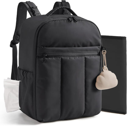 Diaper Backpack with Insulated Pockets & Changing Pad,Dark Pink