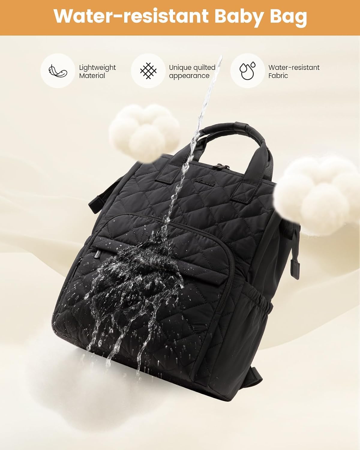 Small Diaper Bag Backpack, Mini Baby Bag for Girl Boy with Changing Pad, Diaper Backpack for Mom Dad with Stroller Buckles, Khaki