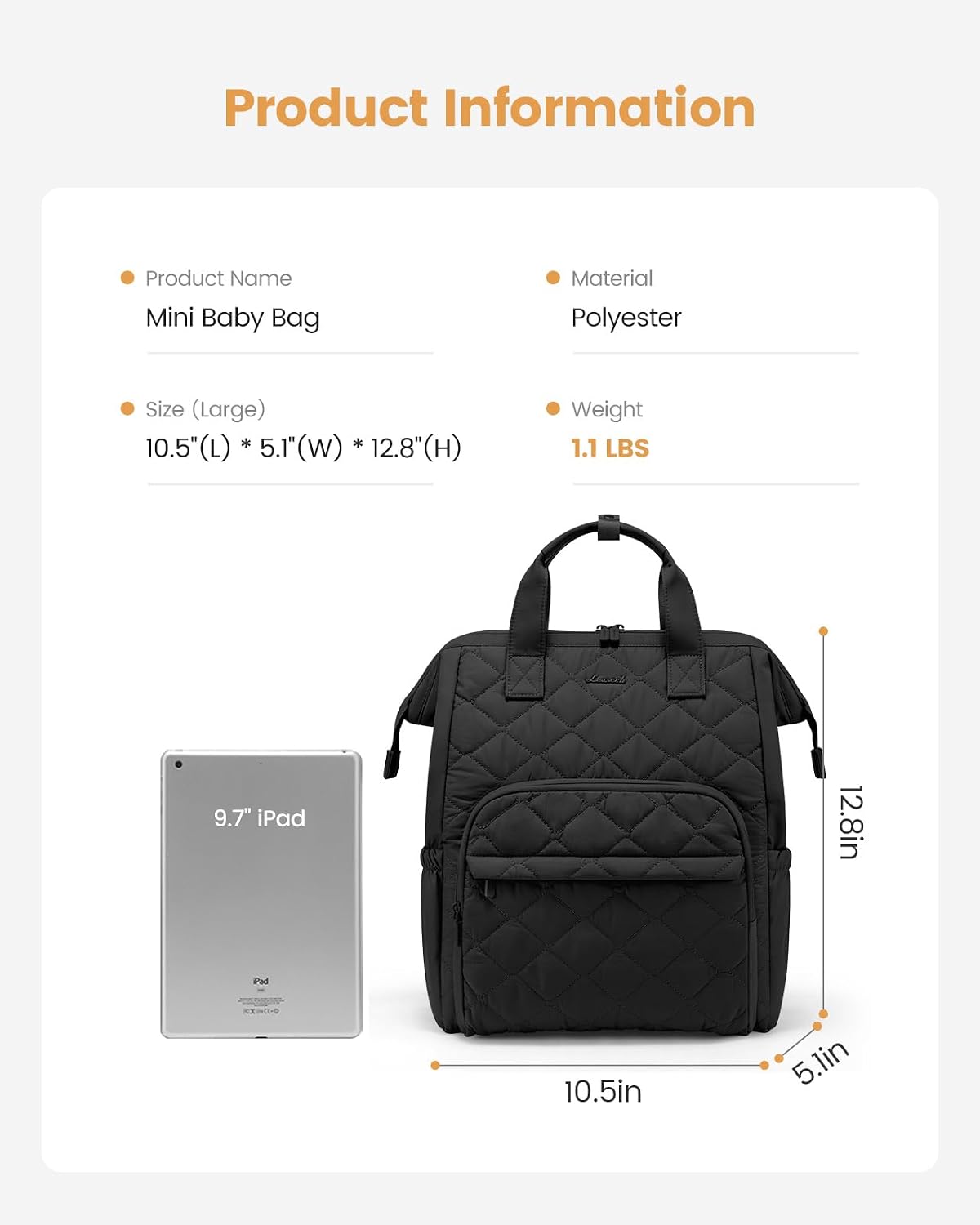 Small Diaper Bag Backpack, Mini Baby Bag for Girl Boy with Changing Pad, Diaper Backpack for Mom Dad with Stroller Buckles, Khaki