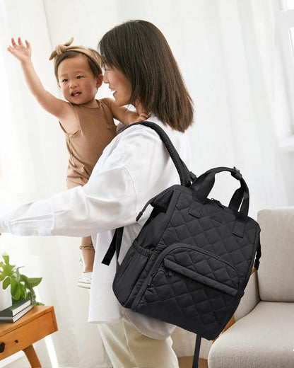 Small Diaper Bag Backpack, Mini Baby Bag for Girl Boy with Changing Pad, Diaper Backpack for Mom Dad with Stroller Buckles, Khaki
