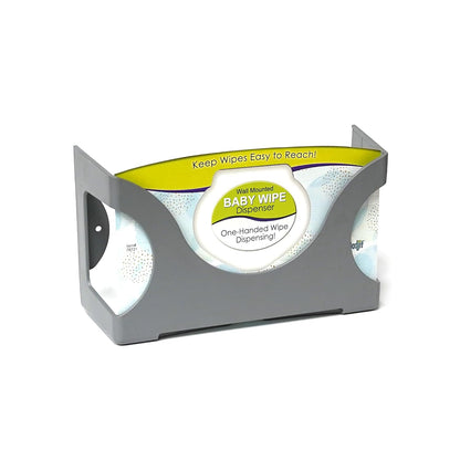 Baby Wet Wipes Dispenser | Wall Mounted, Holds Up to 84 Wipes | Easy Reach for Messes (Black)