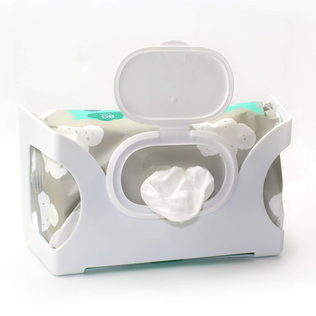 Baby Wet Wipes Dispenser | Wall Mounted, Holds Up to 84 Wipes | Easy Reach for Messes (Black)