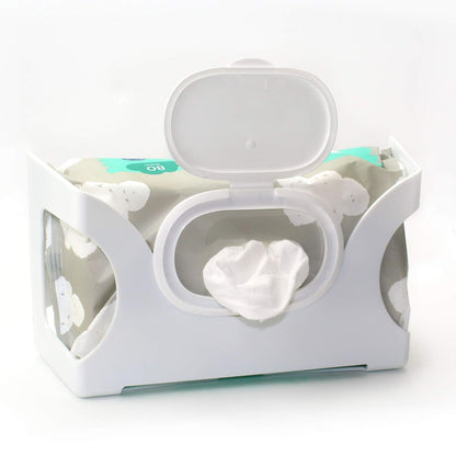 Baby Wet Wipes Dispenser | Wall Mounted, Holds Up to 84 Wipes | Easy Reach for Messes (Black)