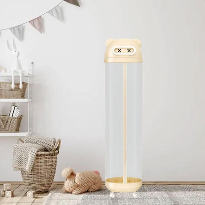 Toy Storage Basket Container Organizer Bin Display Box Plush Toy Bin Transparent PET Material Stable Space Saving Suitable for Playroom Bedroom, Yellow S