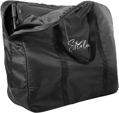 Padded Double Stroller Travel Bag & Protective Storage Cover for Airplane Gate Check - Universal Fit On Many Double Travel Strollers (Padded Black)