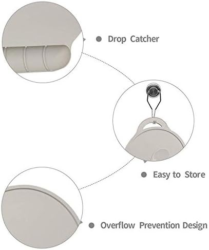 Silicone Baby Suction Plate Mat Anti-Slip Placemat Foldable Food Fruit Child Infant Dinner Plate Tableware for Home and Travel Use, Grey