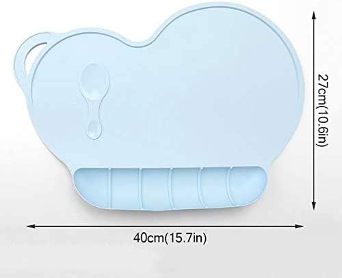 Silicone Baby Suction Plate Mat Anti-Slip Placemat Foldable Food Fruit Child Infant Dinner Plate Tableware for Home and Travel Use, Grey