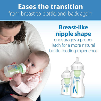 Baby Formula Mixing Pitcher, 36oz & Level 2 Wide-Neck Baby Bottles, 2 Count
