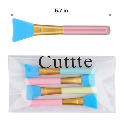 4pcs Silicone Face Mask Applicators, Hairless Facial Brushes for Mud