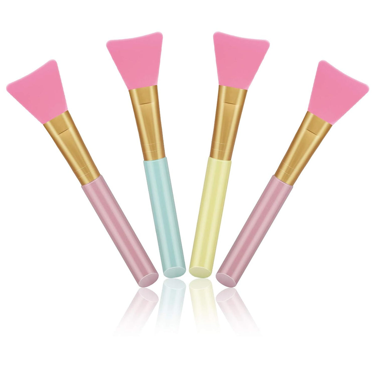4pcs Silicone Face Mask Applicators, Hairless Facial Brushes for Mud