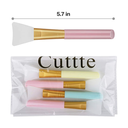 4pcs Silicone Face Mask Applicators, Hairless Facial Brushes for Mud