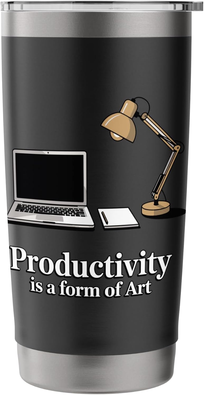 Productivity Is A Form Of Art Motivational Desk Stainless Steel Insulated Tumbler