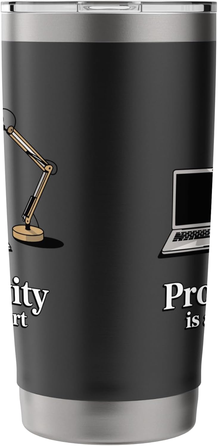 Productivity Is A Form Of Art Motivational Desk Stainless Steel Insulated Tumbler
