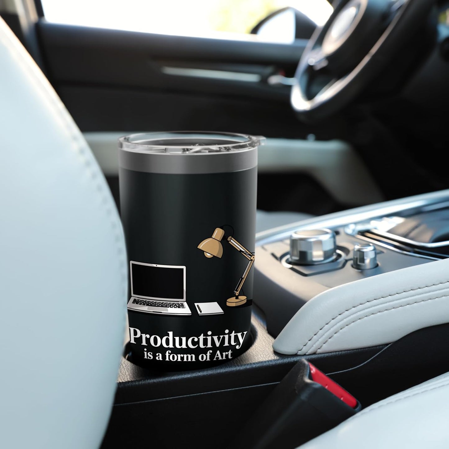 Productivity Is A Form Of Art Motivational Desk Stainless Steel Insulated Tumbler