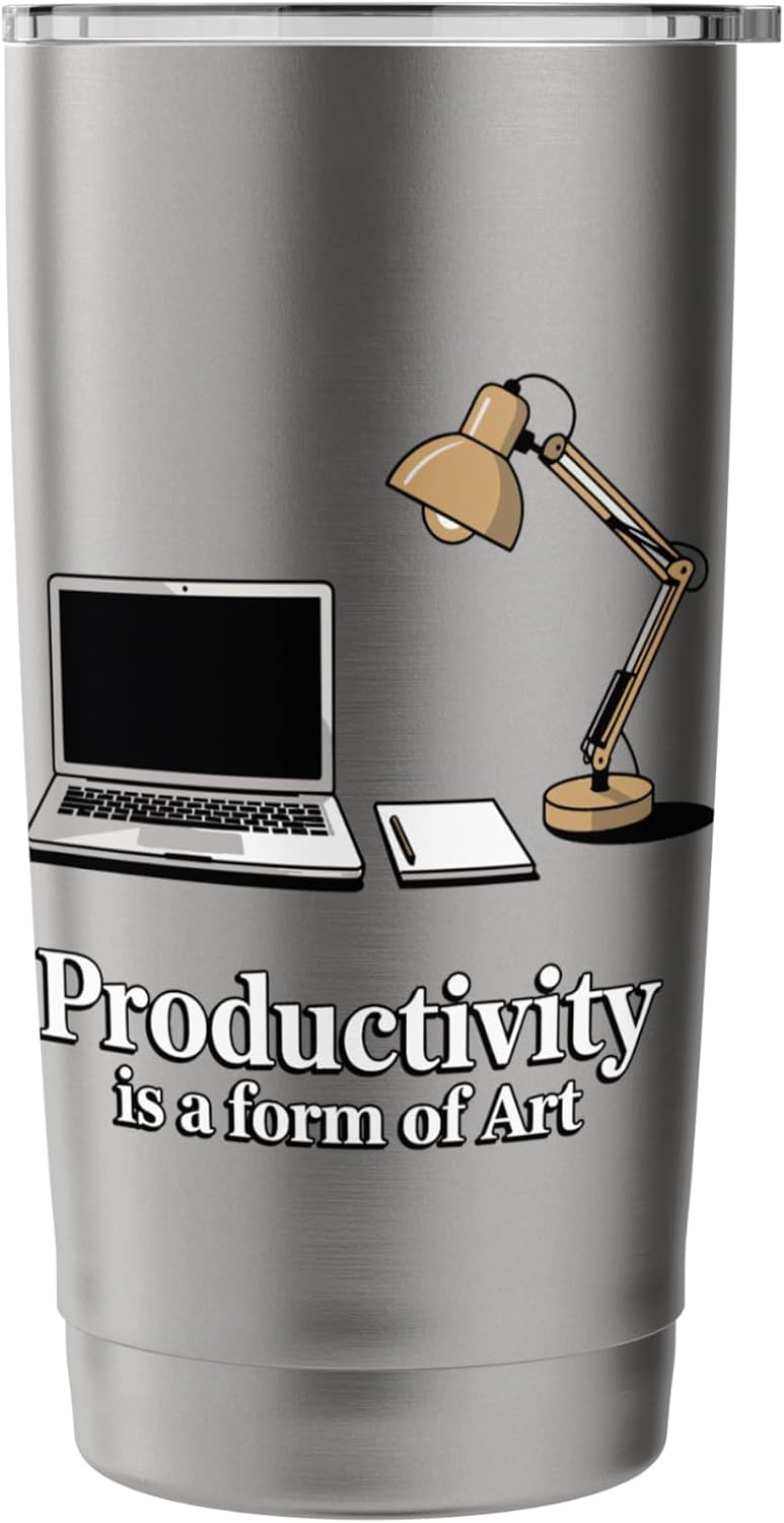Productivity Is A Form Of Art Motivational Desk Stainless Steel Insulated Tumbler