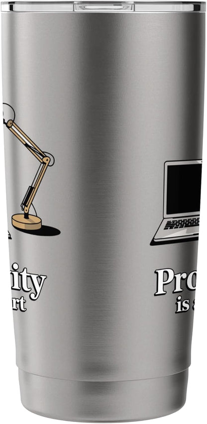 Productivity Is A Form Of Art Motivational Desk Stainless Steel Insulated Tumbler