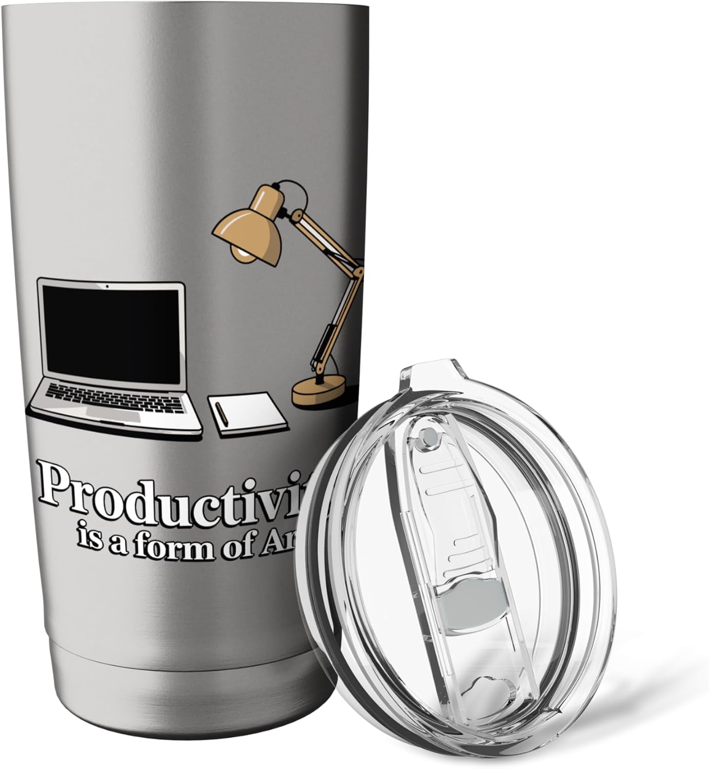 Productivity Is A Form Of Art Motivational Desk Stainless Steel Insulated Tumbler