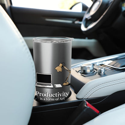 Productivity Is A Form Of Art Motivational Desk Stainless Steel Insulated Tumbler