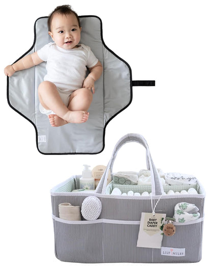 Diaper Caddy + Portable Changing Pad Bundle