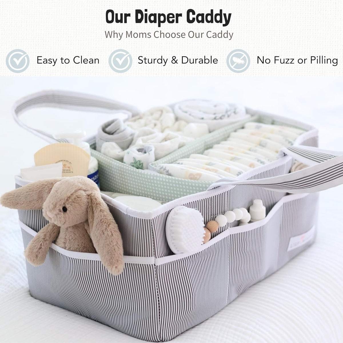 Diaper Caddy + Portable Changing Pad Bundle