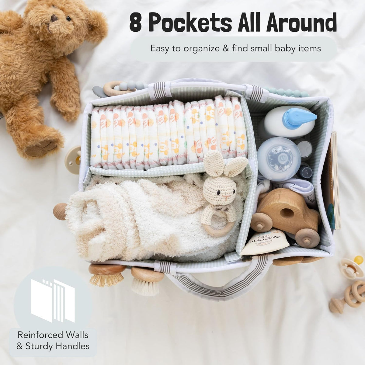 Diaper Caddy + Portable Changing Pad Bundle
