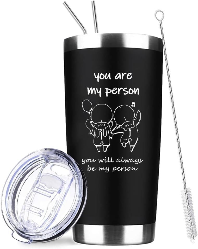 To My Bestie Tumbler 20oz - Gifts for Best Friend Women, My Soul Sister,Side Kick Cup - Stainless Steel Insulated Travel Mug with Lid - Christmas Birthday Friendship Present for BFF,Female Friend,Sis