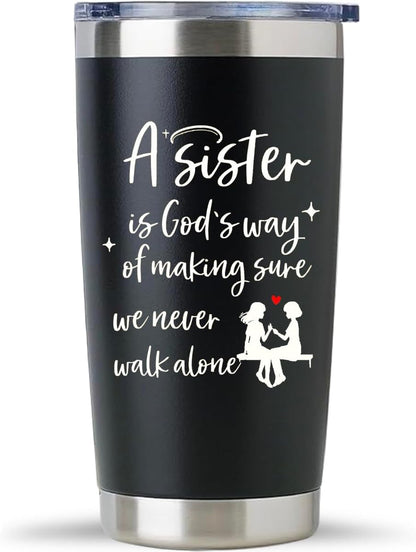To My Bestie Tumbler 20oz - Gifts for Best Friend Women, My Soul Sister,Side Kick Cup - Stainless Steel Insulated Travel Mug with Lid - Christmas Birthday Friendship Present for BFF,Female Friend,Sis