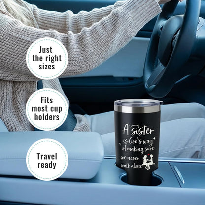 To My Bestie Tumbler 20oz - Gifts for Best Friend Women, My Soul Sister,Side Kick Cup - Stainless Steel Insulated Travel Mug with Lid - Christmas Birthday Friendship Present for BFF,Female Friend,Sis