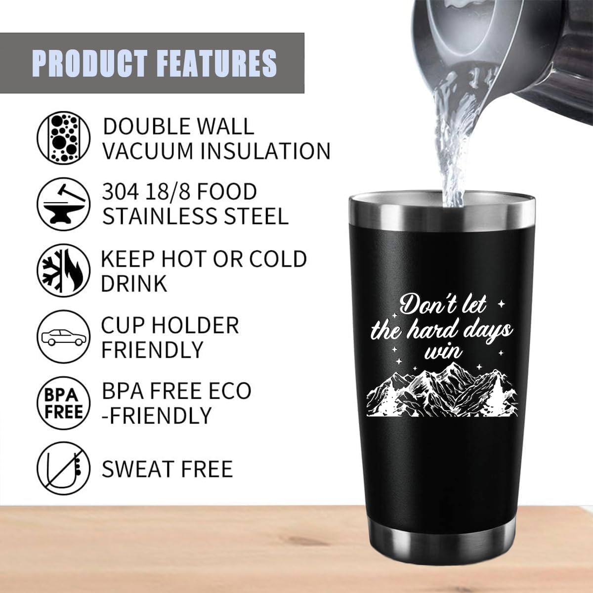 To My Bestie Tumbler 20oz - Gifts for Best Friend Women, My Soul Sister,Side Kick Cup - Stainless Steel Insulated Travel Mug with Lid - Christmas Birthday Friendship Present for BFF,Female Friend,Sis
