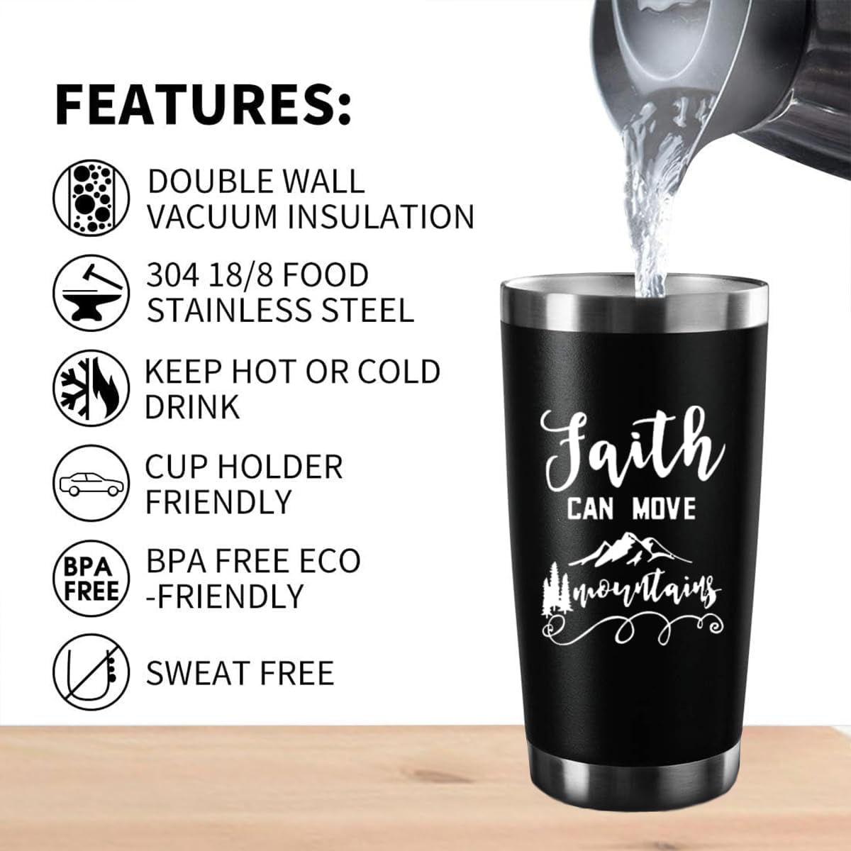 To My Bestie Tumbler 20oz - Gifts for Best Friend Women, My Soul Sister,Side Kick Cup - Stainless Steel Insulated Travel Mug with Lid - Christmas Birthday Friendship Present for BFF,Female Friend,Sis