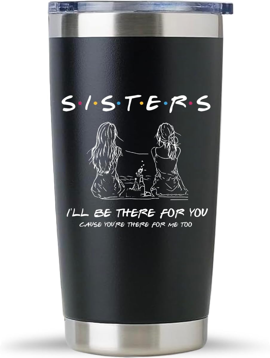 To My Bestie Tumbler 20oz - Gifts for Best Friend Women, My Soul Sister,Side Kick Cup - Stainless Steel Insulated Travel Mug with Lid - Christmas Birthday Friendship Present for BFF,Female Friend,Sis