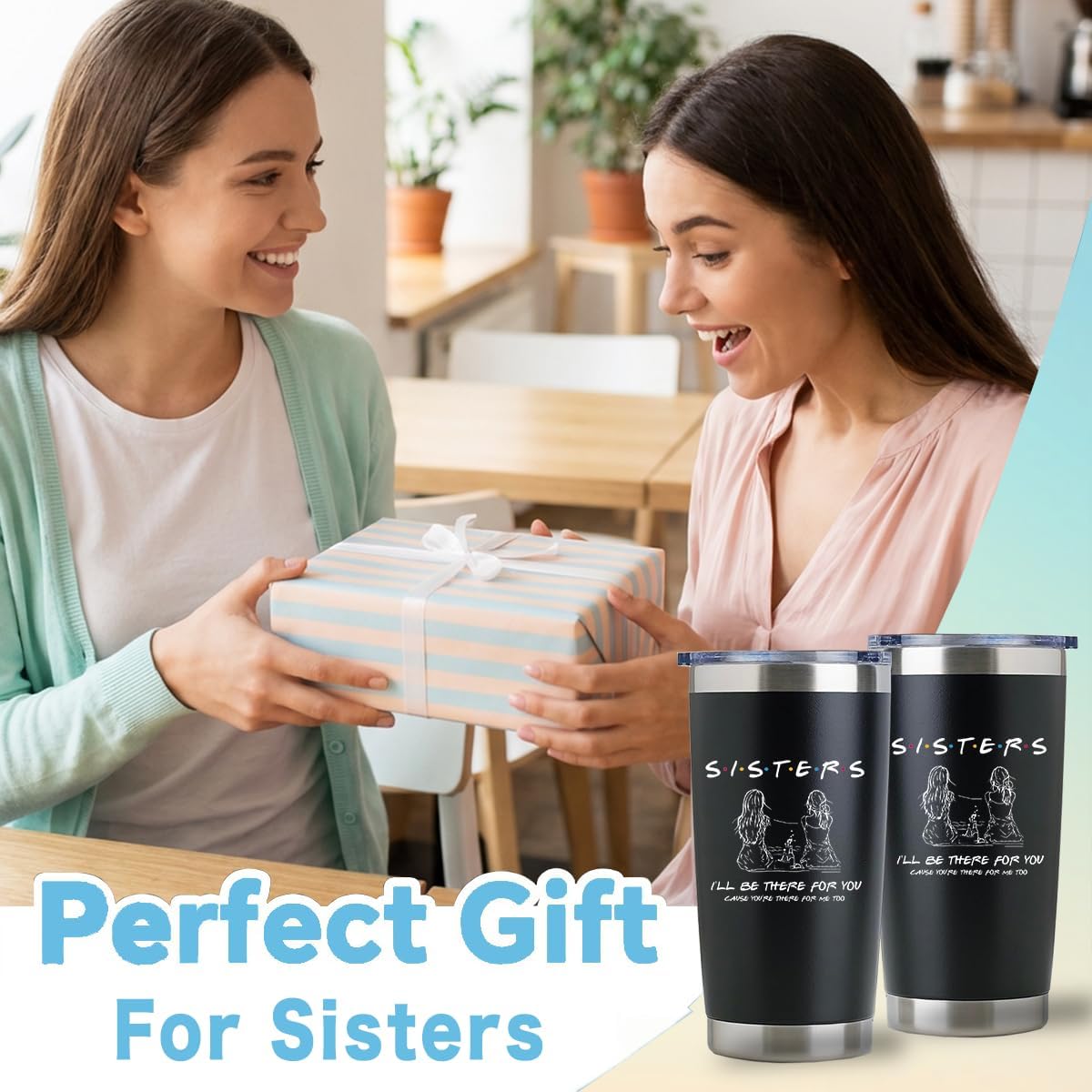 To My Bestie Tumbler 20oz - Gifts for Best Friend Women, My Soul Sister,Side Kick Cup - Stainless Steel Insulated Travel Mug with Lid - Christmas Birthday Friendship Present for BFF,Female Friend,Sis