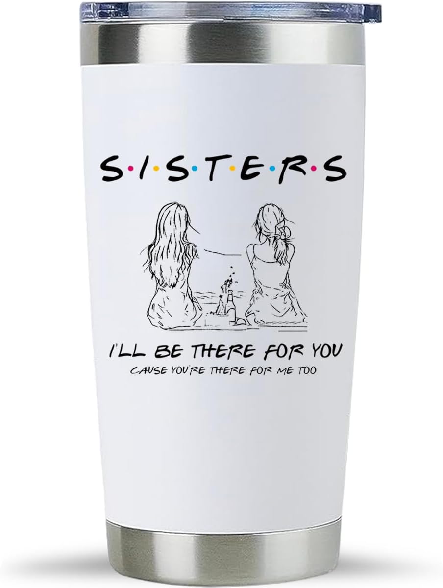 To My Bestie Tumbler 20oz - Gifts for Best Friend Women, My Soul Sister,Side Kick Cup - Stainless Steel Insulated Travel Mug with Lid - Christmas Birthday Friendship Present for BFF,Female Friend,Sis