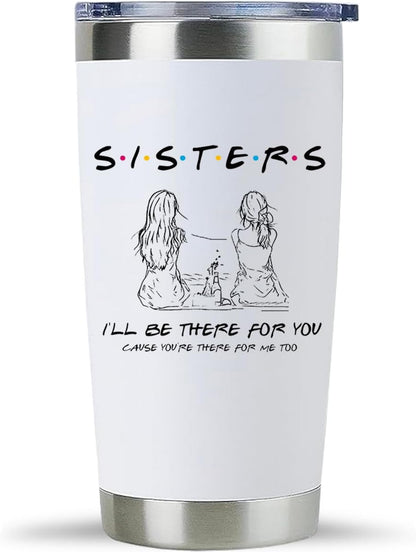 To My Bestie Tumbler 20oz - Gifts for Best Friend Women, My Soul Sister,Side Kick Cup - Stainless Steel Insulated Travel Mug with Lid - Christmas Birthday Friendship Present for BFF,Female Friend,Sis