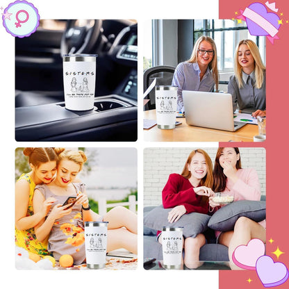 To My Bestie Tumbler 20oz - Gifts for Best Friend Women, My Soul Sister,Side Kick Cup - Stainless Steel Insulated Travel Mug with Lid - Christmas Birthday Friendship Present for BFF,Female Friend,Sis