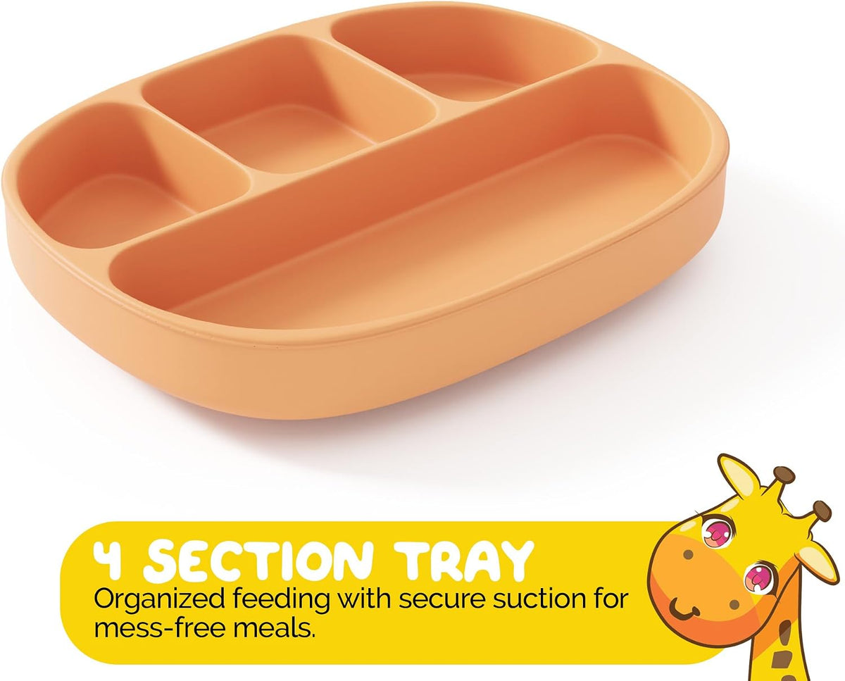 Silicone Feeding Set in Yellow including all Baby Dinnerware set - Food Grade Silicone (6 Piece Set)