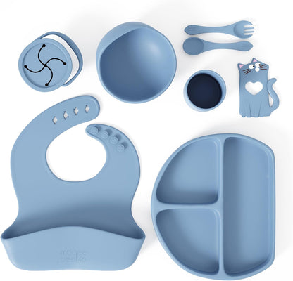 Silicone Feeding Set in Yellow including all Baby Dinnerware set - Food Grade Silicone (6 Piece Set)