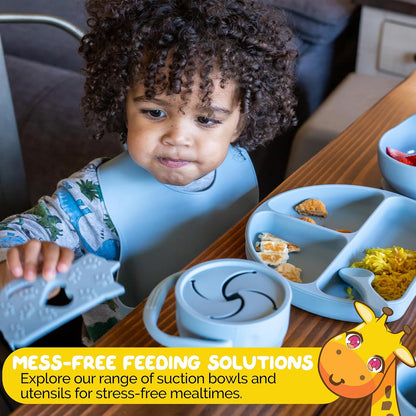Silicone Feeding Set in Yellow including all Baby Dinnerware set - Food Grade Silicone (6 Piece Set)