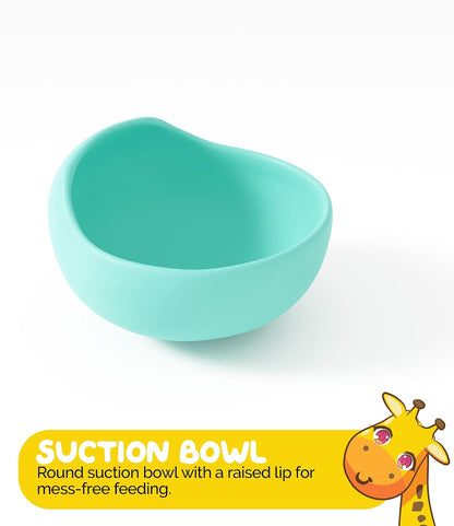 Silicone Feeding Set in Yellow including all Baby Dinnerware set - Food Grade Silicone (6 Piece Set)